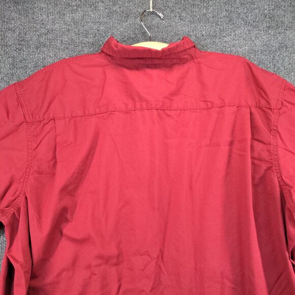 Wrangler Authentics Mens Chest Pocket Button-Down Shirt Red 2XT 100% Cotton - Picture 7 of 12